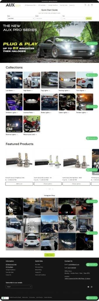 AUX LED store screenshot